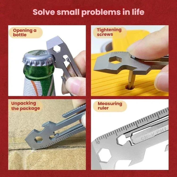 Multi-tool With Batch Wrench Stainless Steel Tool Card, 7 In 1