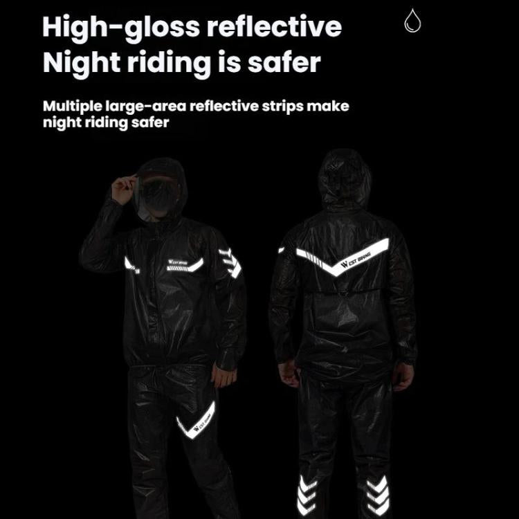 WEST BIKING 반사 야외용 방수 경량 사이클링 레인코트, S, M, L, XL, XXL, XXXL, XXXXL