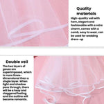 Bridal Veil Hair Accessories Double-Layer Tulle Veil, Red Plastic Hairbrush, Black Plastic Hairbrush, White Plastic Hairbrush, Red Iron Hairbrush, Black Iron Hairbrush, White Iron Hairbrush