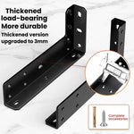 2개입 플로팅 스탠드 지지대 책상 지지대 벽걸이 플로팅 브래킷, 블랙 222mm, 블랙 282mm, 블랙 312mm, 블랙 352mm, 블랙 432mm, 스테인리스 스틸 222mm, 스테인리스 스틸 282mm, 스테인리스 스틸 312mm, 스테인리스 스틸 352mm