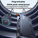 228W Car Cigarette Lighter Retractable Cable 3 In 1 Fast-Charging Car Charger With Independent Switches, C35L