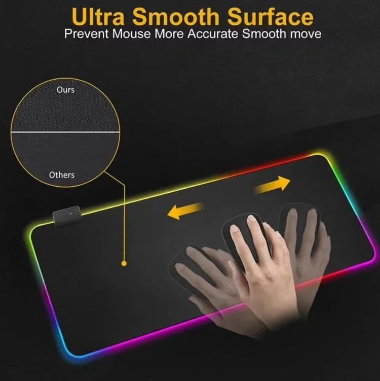마이크로 USB LED 발광 마우스 키보드 패드 RGB 컬러풀 라이트 잠금 가장자리 두꺼운 마우스 데스크 패드, 250x350x3mm, 250x350x4mm, 300x800x3mm, 300x800x4mm, 400x900x3mm, 400x900x4mm