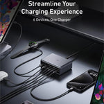 Prime 200W 갈륨 나이트라이드 데스크탑 충전기 4 타입-C+2 USB 6포트 충전 스탠드, US 플러그, A2683