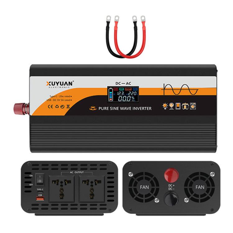 12V / 24V To 220V Pure Sine Wave Inverter Universal Car Power Converter, 800W Black, 1400W Black, 2000W Black, 3000W Black, 3600W Black, 4000W Black, 800W Red, 1400W Red, 2000W Red, 3000W Red