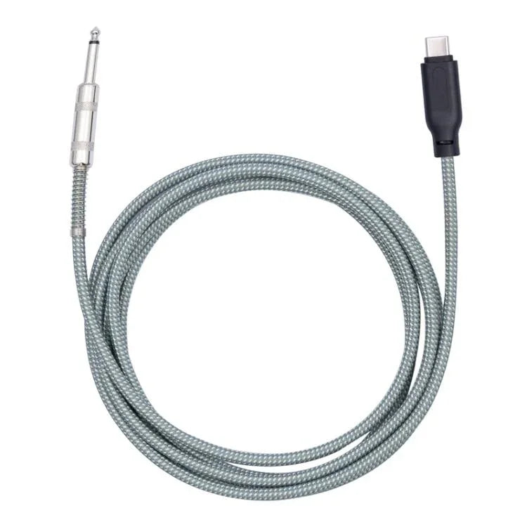 6.35mm 남성 to TYPE-C 남성 일렉 기타 모바일 폰 컴퓨터 녹음 오디오 케이블, 1m, 2m, 3m, 5m