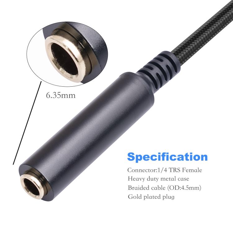 6.35mm 암- XLR 수- 1/4인치 TRS 오디오 어댑터 케이블, 6.35mm 암- XLR 수