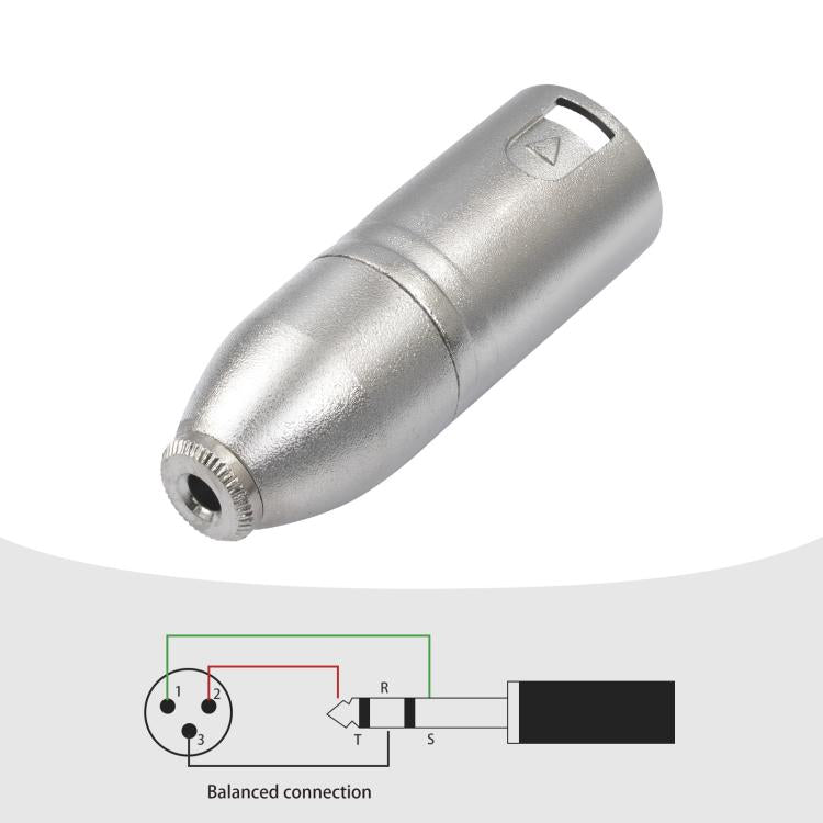 금속 하우징 3.5mm 암 1/8 TRS to Carnott 수 XLR 수 오디오 어댑터