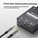 3.5mm 오디오 스위처 선택기 듀얼 3.5mm AUX 입력 단일 출력 독립 볼륨 조절, 3.5mm AUX 입력 1 출력