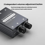 3.5mm 오디오 스위처 선택기 듀얼 3.5mm AUX 입력 단일 출력 독립 볼륨 조절, 3.5mm AUX 입력 1 출력