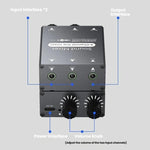 3.5mm 오디오 스위처 선택기 듀얼 3.5mm AUX 입력 단일 출력 독립 볼륨 조절, 3.5mm AUX 입력 1 출력
