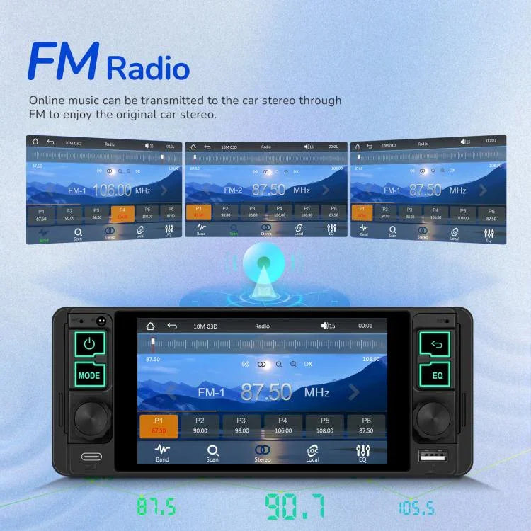 5.1인치 가로 화면 단좌 범용 MP5 플레이어 무선 CarPlay 기능 통합 기기, 표준, 표준+12등 카메라