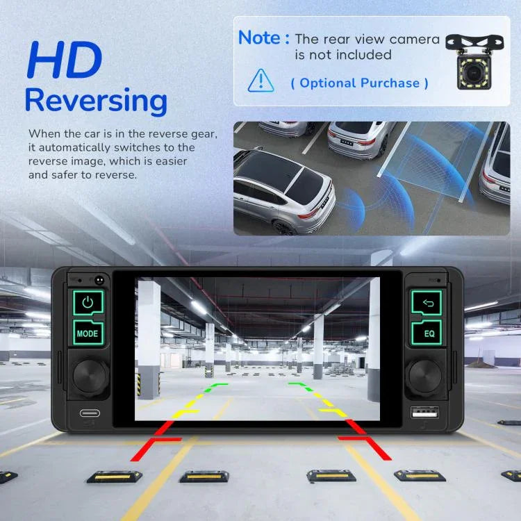 5.1인치 가로 화면 단좌 범용 MP5 플레이어 무선 CarPlay 기능 통합 기기, 표준, 표준+12등 카메라