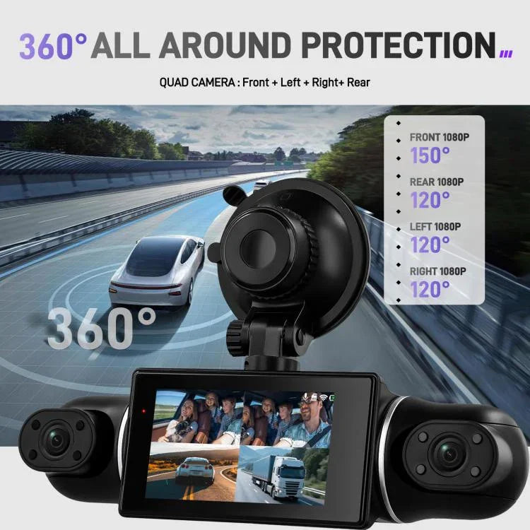 3인치 2K 자동차 DVR 카메라 WiFi 쿼드 녹화 HD 차량용 녹화기 1080P 중력 센서 포함, L5942