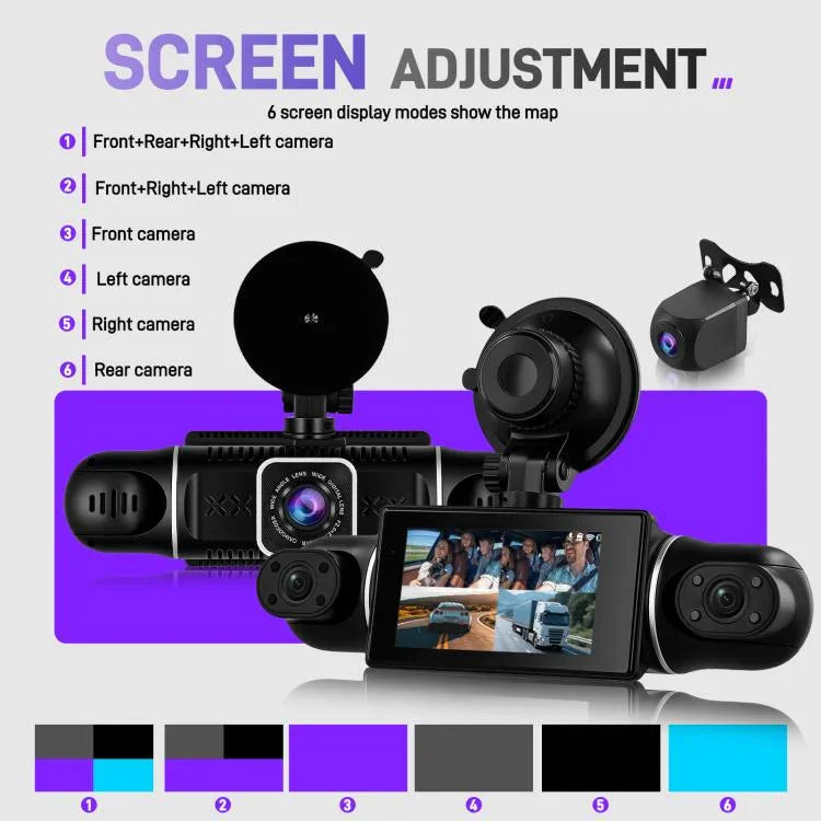 3인치 2K 자동차 DVR 카메라 WiFi 쿼드 녹화 HD 차량용 녹화기 1080P 중력 센서 포함, L5942