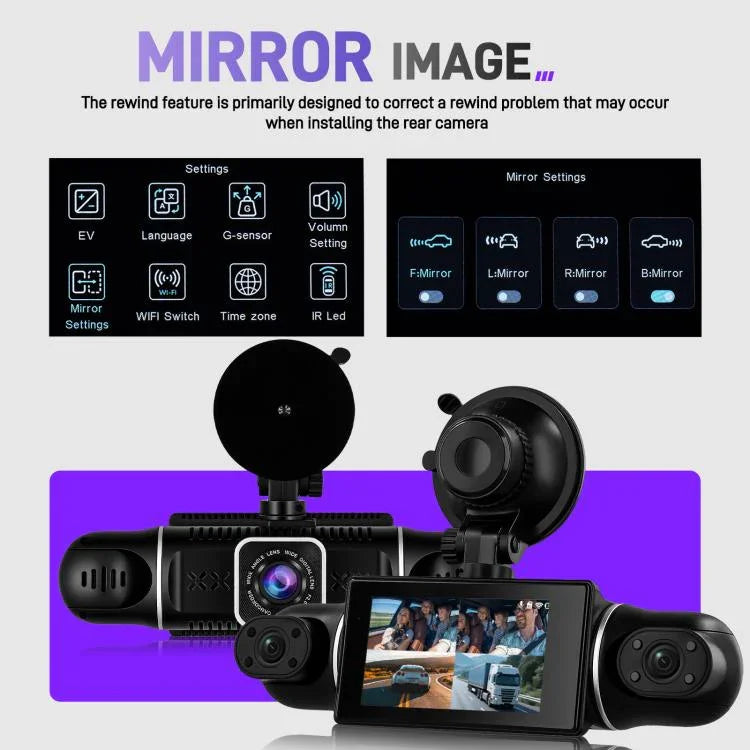 3인치 2K 자동차 DVR 카메라 WiFi 쿼드 녹화 HD 차량용 녹화기 1080P 중력 센서 포함, L5942