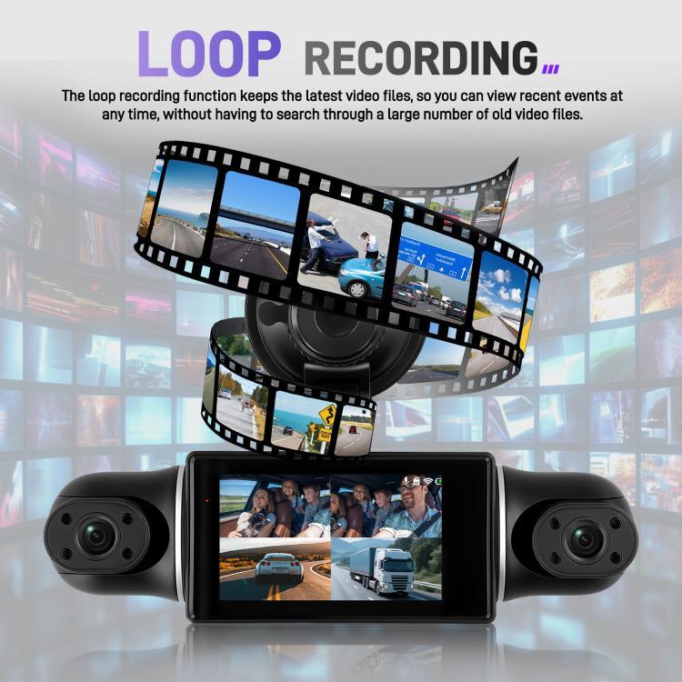 3인치 2K 자동차 DVR 카메라 WiFi 쿼드 녹화 HD 차량용 녹화기 1080P 중력 센서 포함, L5942