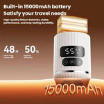 휴대용 아기 젖병 워머 15000mAh 무선 스마트 가열 컵, 온도 조절 및 48시간 지속 보온, IPX6 방수, 유리 화이트, 유리 그린, 스테인리스 화이트, 스테인리스 그린