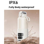 휴대용 아기 젖병 워머 15000mAh 무선 스마트 가열 컵, 온도 조절 및 48시간 지속 보온, IPX6 방수, 유리 화이트, 유리 그린, 스테인리스 화이트, 스테인리스 그린