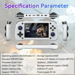 G28 휴대용 오픈소스 게임 콘솔 4.3인치 HD IPS 스크린, ARM 쿼드코어 Cortex-A7 1.3GHz, 64GB