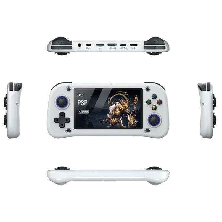 G28 휴대용 오픈소스 게임 콘솔 4.3인치 HD IPS 스크린, ARM 쿼드코어 Cortex-A7 1.3GHz, 64GB