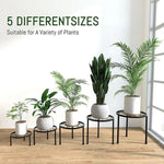 Metal Plant Stand Rust-Proof Iron Flower Pot Stand, 5pcs