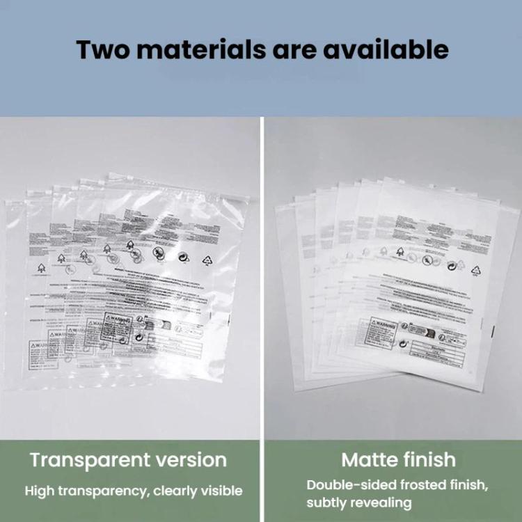 100pcs Warning Label Zipper Bag Clothing Sock Packaging Bag, Sandblasted 15 x 20cm, Sandblasted 17 x 25cm, Sandblasted 20 x 25cm, Sandblasted 20 x 30cm, Sandblasted 25 x 25cm, Sandblasted 25 x 30cm, Sandblasted 25 x 35cm, Sandblasted 27 x 35cm         ...