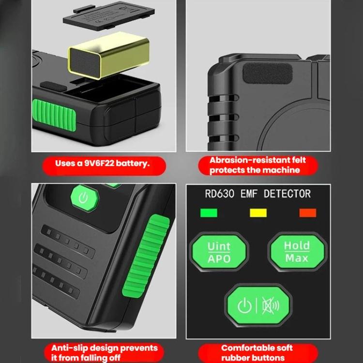 R&D INSTRUMENTS RD630 3-in-1 전기장 자기장 RF 탐지기 전자기 방사선 측정기, RD630