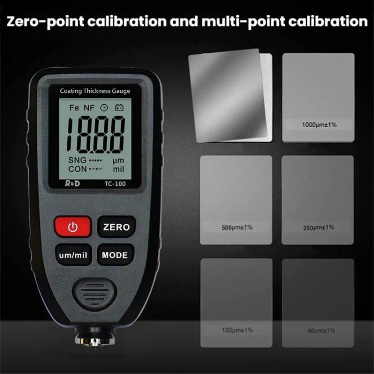 R&D INSTRUMENTS TC-100 고정밀 코팅 두께 게이지 자동차 도장 필름 두께 측정기, TC-100