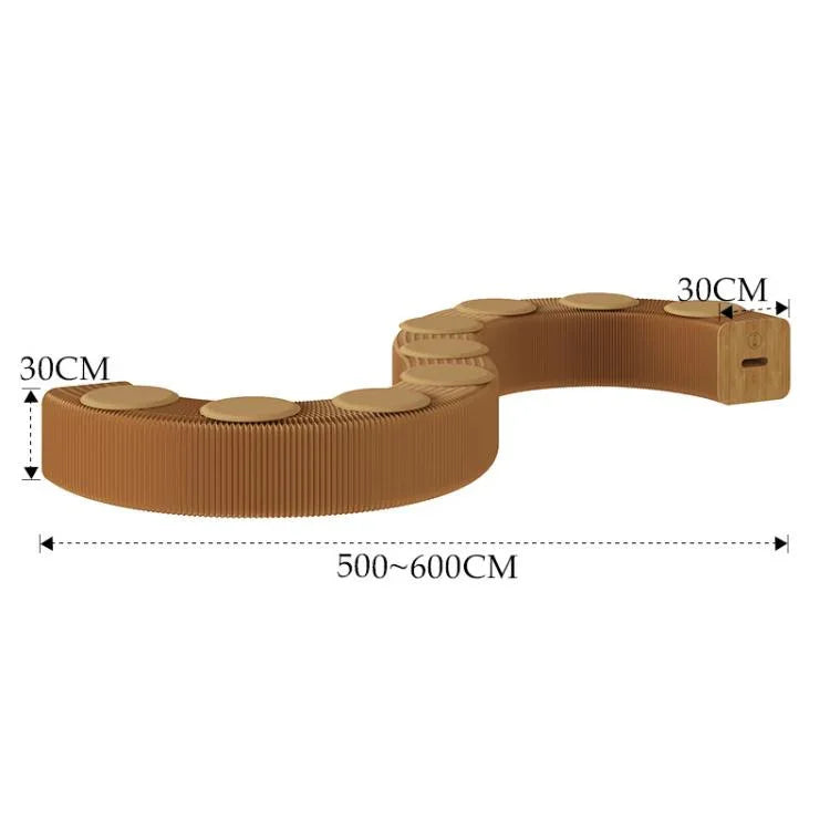 아코디언 확장형 종이 벤치 접이식 소파 의자 현관용 스툴, 높이 30cm 3인용 브라운, 높이 30cm 6인용 브라운, 높이 30cm 9인용 브라운, 높이 44cm 3인용 브라운, 높이 44cm 6인용 브라운, 높이 44cm 9인용 브라운