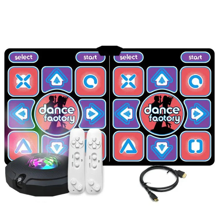 AR 모션 센싱 댄스 매트 TV & PC용 무선 듀얼 플레이어 피트니스 게임 패드 HDMI 및 16GB 메모리 카드 포함, 커플 스타일, 벨벳 스타일