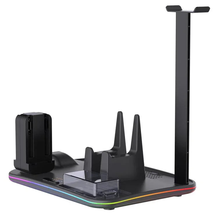 ipega 닌텐도 스위치 2/스위치 조이콘 충전용 12-in-1 다기능 충전 도크, 프로 컨트롤러 도크, 쿨링 팬, 게임 및 헤드셋 보관 정리함, 12-in-1