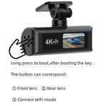 4K 스마트폰 연결 WiFi 고화질 이중 녹화 차량용 대시캠, 전면+내부, 전면+내부+GPS 추적, 전면+후면, 전면+후면+GPS 추적