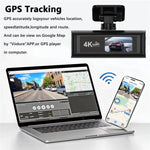 4K 스마트폰 연결 WiFi 고화질 이중 녹화 차량용 대시캠, 전면+내부, 전면+내부+GPS 추적, 전면+후면, 전면+후면+GPS 추적