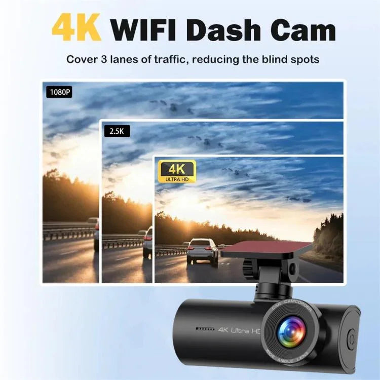 4K 스마트폰 연결 WiFi 고화질 이중 녹화 차량용 대시캠, 전면+내부, 전면+내부+GPS 추적, 전면+후면, 전면+후면+GPS 추적