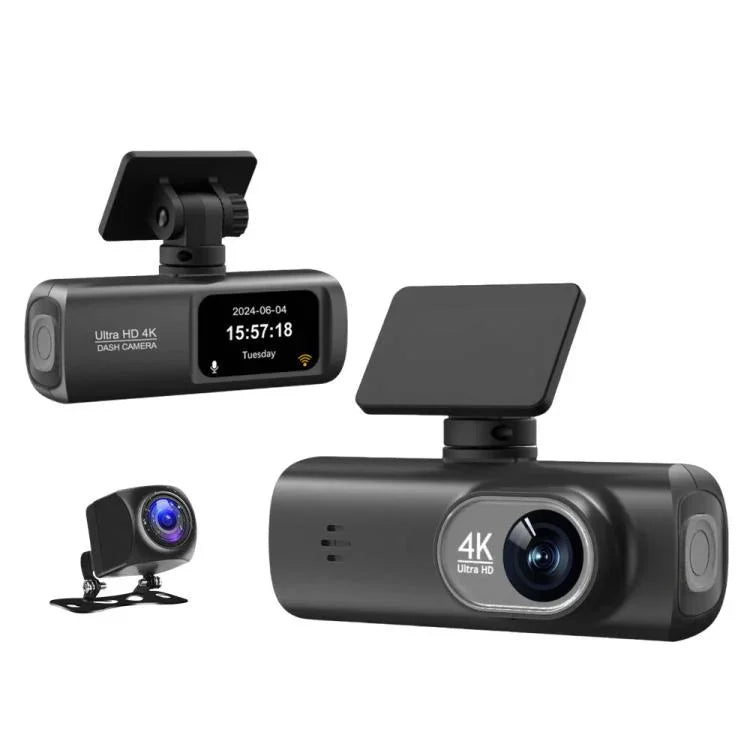4K 이중 녹화 WiFi 스마트폰 연결 차량용 대시캠, 전면+후면, 전면+후면+GPS 추적, 전면+내부, 전면+내부+GPS 추적