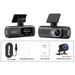 4K 이중 녹화 WiFi 스마트폰 연결 차량용 대시캠, 전면+후면, 전면+후면+GPS 추적, 전면+내부, 전면+내부+GPS 추적