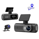 4K 이중 녹화 WiFi 스마트폰 연결 차량용 대시캠, 전면+후면, 전면+후면+GPS 추적, 전면+내부, 전면+내부+GPS 추적