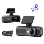 4K 이중 녹화 WiFi 스마트폰 연결 차량용 대시캠, 전면+후면, 전면+후면+GPS 추적, 전면+내부, 전면+내부+GPS 추적