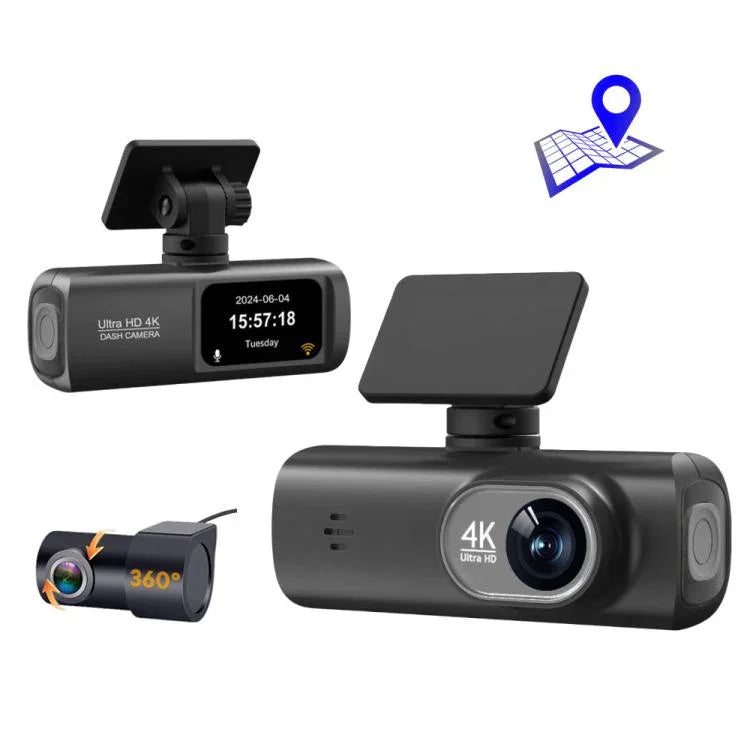 4K 이중 녹화 WiFi 스마트폰 연결 차량용 대시캠, 전면+후면, 전면+후면+GPS 추적, 전면+내부, 전면+내부+GPS 추적