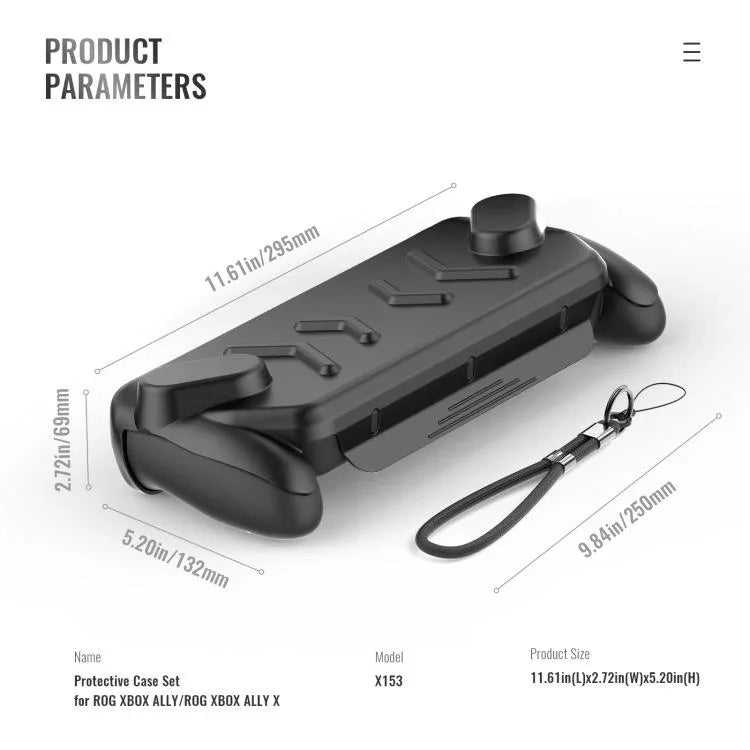 ASUS ROG Xbox Ally / Ally X 콘솔용 JYS 풀커버 케이스 TPU 베이스 및 하드 ABS 상단 쉘, 킥스탠드 포함, 풀커버 케이스