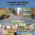 3.16인치 HD 1080P 적외선 야간 시야 차량용 DVR, 전면 + 내부 (Wi-Fi 없음), 전면 + 내부 + 후면 (Wi-Fi 없음), 전면 + 내부 + Wi-Fi 연결, 전면 + 내부 + 후면 + Wi-Fi 연결