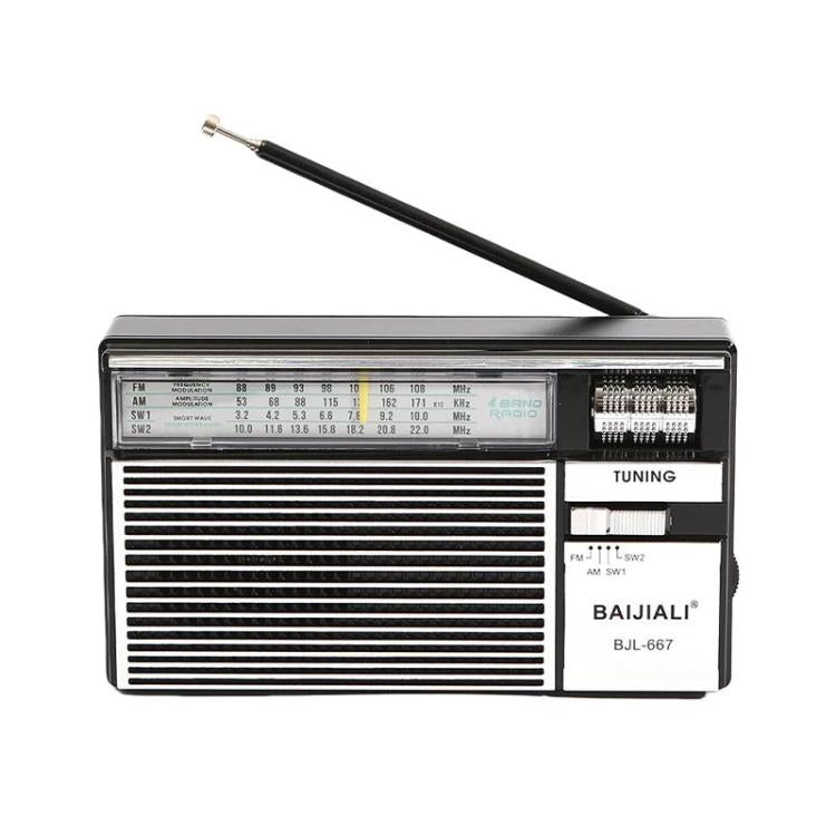 BAIJIALI BJL-667 FM AM SW 멀티밴드 라디오 독립 노브 휴대용 라디오, BAIJIALI BJL-667