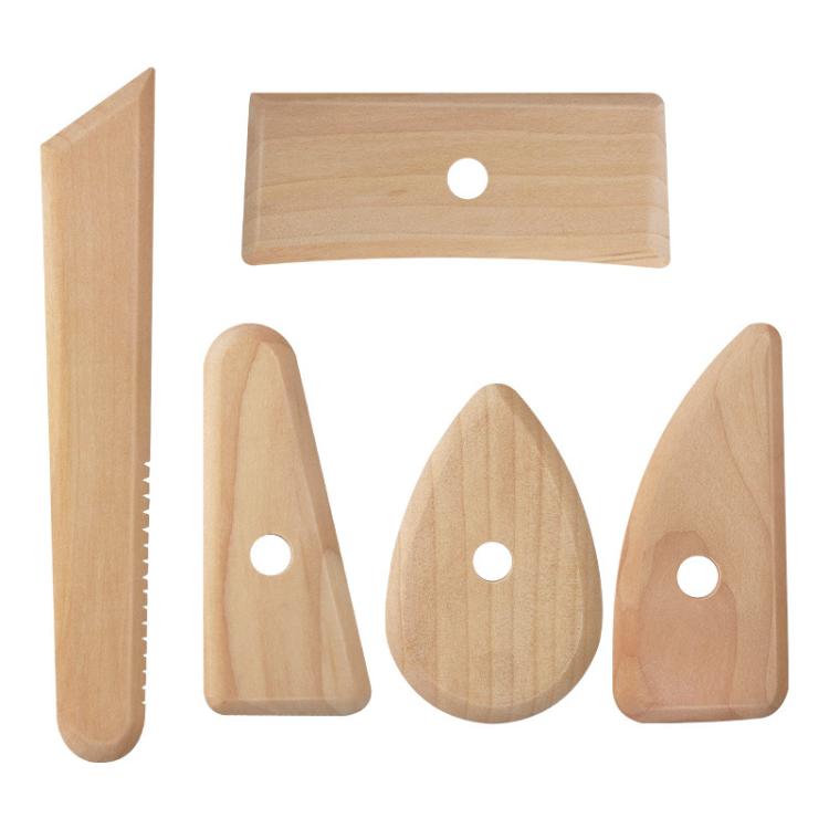 도예 점토 조각 아트 부드러운 도예 나무 도구 수제 DIY 나무 골격 칼, 5개 팩 나무 도구