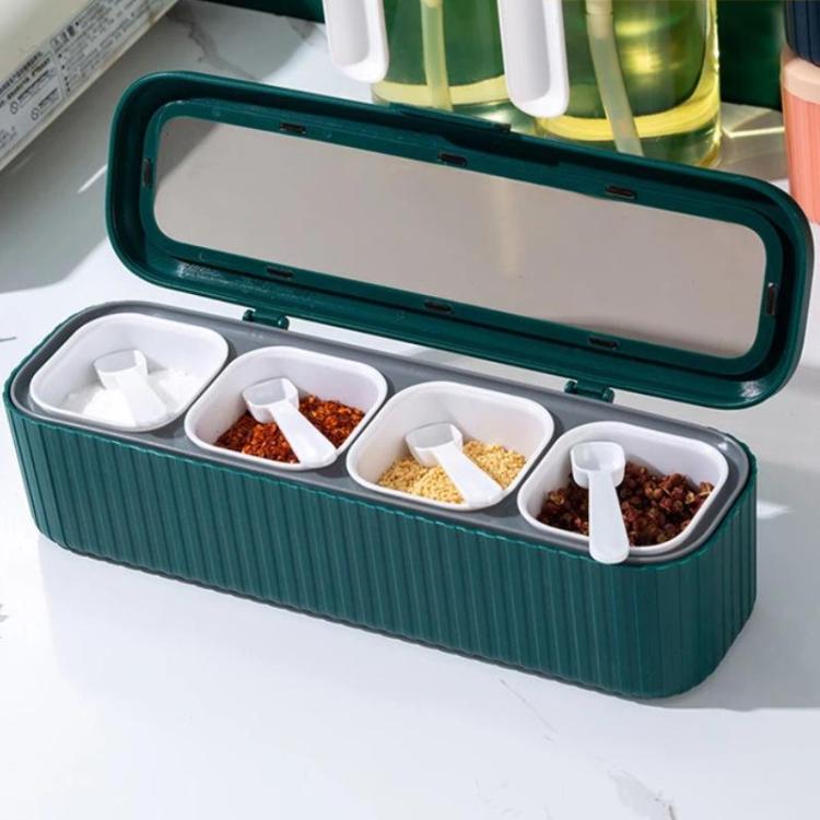 가정용 4칸 조미료 상자 주방 향신료 보관 용기