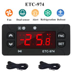 ETC-974 냉각, 해동 및 팬 기능이 내장된 디지털 온도 조절기, ETC-974 220V, ETC-974 110V