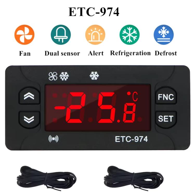 ETC-974 냉각, 해동 및 팬 기능이 내장된 디지털 온도 조절기, ETC-974 220V, ETC-974 110V