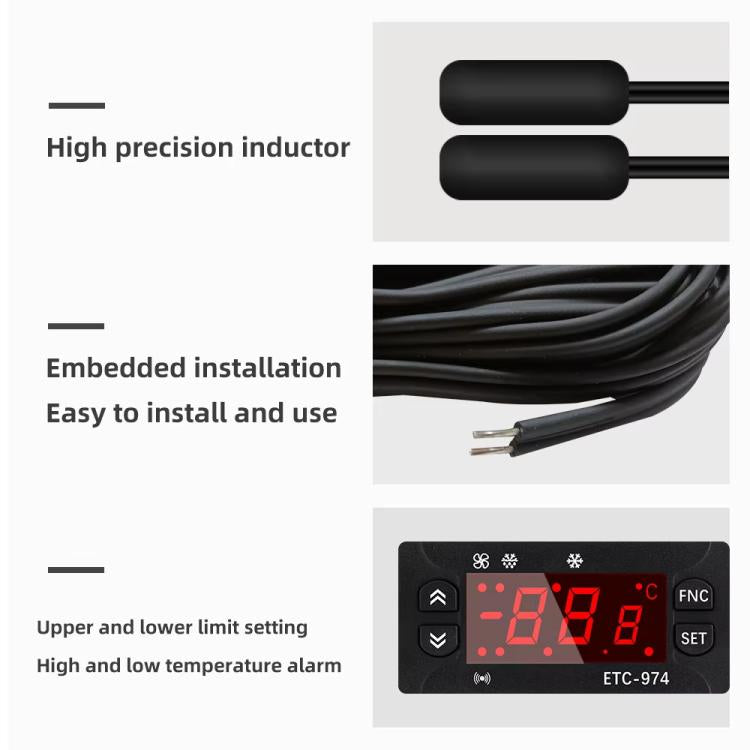 ETC-974 냉각, 해동 및 팬 기능이 내장된 디지털 온도 조절기, ETC-974 220V, ETC-974 110V