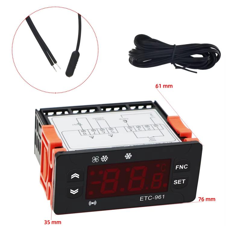 220V ETC-961 냉장 해동 알람 보정 기능 온도 조절기, ETC-961 220V