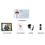 MSR-F1004 10.1인치 WiFi 지원 자동 회전 스마트 클라우드 포토 프레임 IPS HD 터치 스크린, 미국 플러그, 유럽 플러그