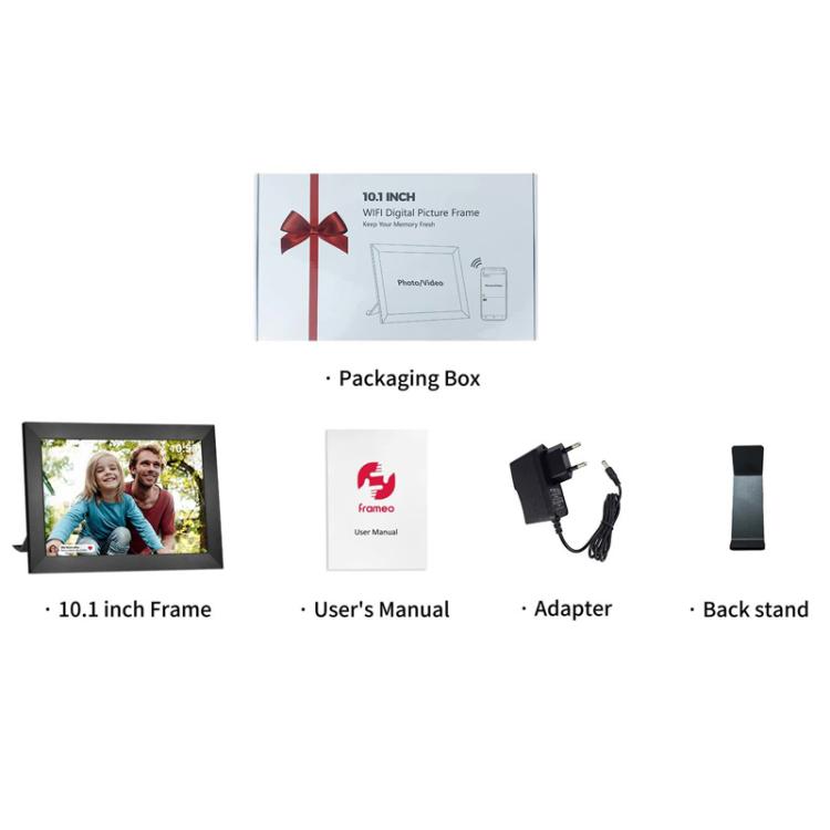 MSR-F1004 10.1인치 WiFi 지원 자동 회전 스마트 클라우드 포토 프레임 IPS HD 터치 스크린, 미국 플러그, 유럽 플러그